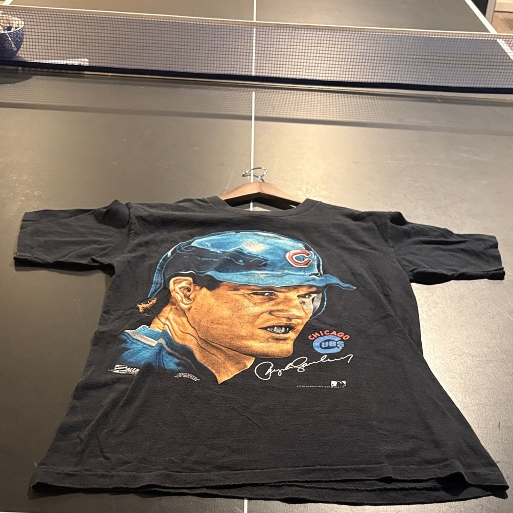 1991 Chicago Cubs Ryan Sandberg Big face M men's shirt - Picture 1 of 7